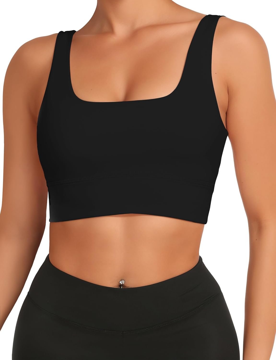Sports Bras for Women, Light Support Push Up Sport Bra Workout Built in Bra Scoop Neck U Back Yoga Sports Bra