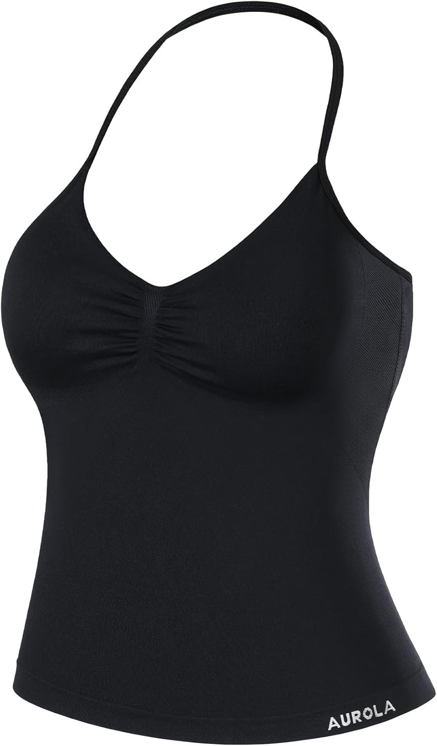 AUROLA Influence Longline Strappy Workout Halter Tops for Women,Removable Cups Padded Bras Impact Gym Yoga Sleeveless Top