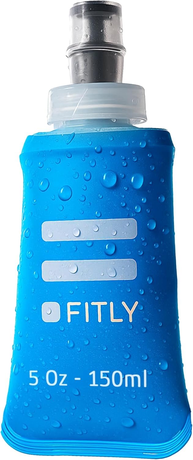 FITLY Soft Flask – Shrink As You Drink Soft Water Bottle for Hydration Pack – Folding Water Bottle Ideal for Running, Hiking, Cycling, Climbing & Rigorous Activity