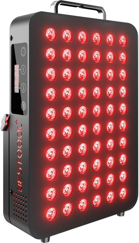 BestQool Red Light Therapy, Dual Chip Elite Grade LED Red Infrared Light Panel with Near-Infrared Light 660nm 850nm High Power Red Light Therapy Device at Home, Ideal for Body, Face, 105W (Black 60)