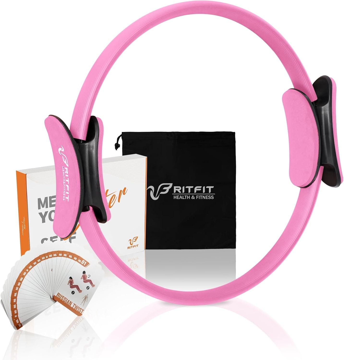 RitFit Pilates Ring Circle – 14 Inch Magic Fitness Circle for Toning Inner & Outer Thighs, Bonus Workout Guide Included