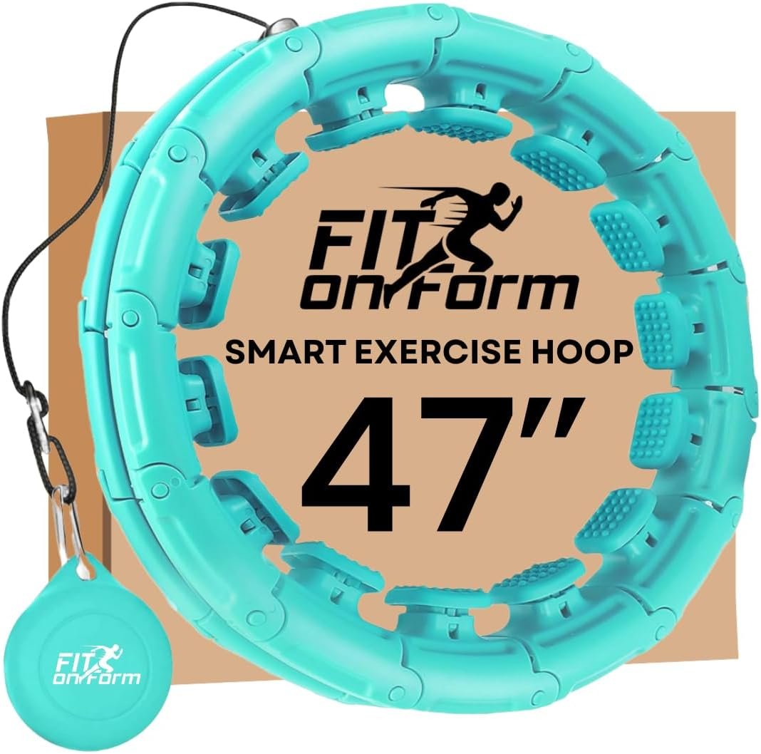 FIT ON FORM Infinity Weighted Hula Hoop for Adults Weight Loss, Smart Exercise Hola Circle Hoop for Women Abs Workout