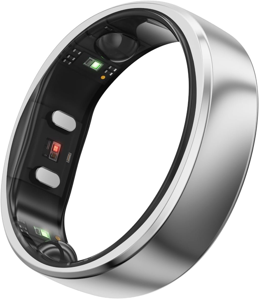 RingConn Gen 2, World’s First Smart Ring with Sleep Apnea Monitoring, No APP Subscription, 12-Day Battery Life, Stress/Heart Rate/Women’s Health Tracker, Android & iOS Compatible (Silver, Size 9)