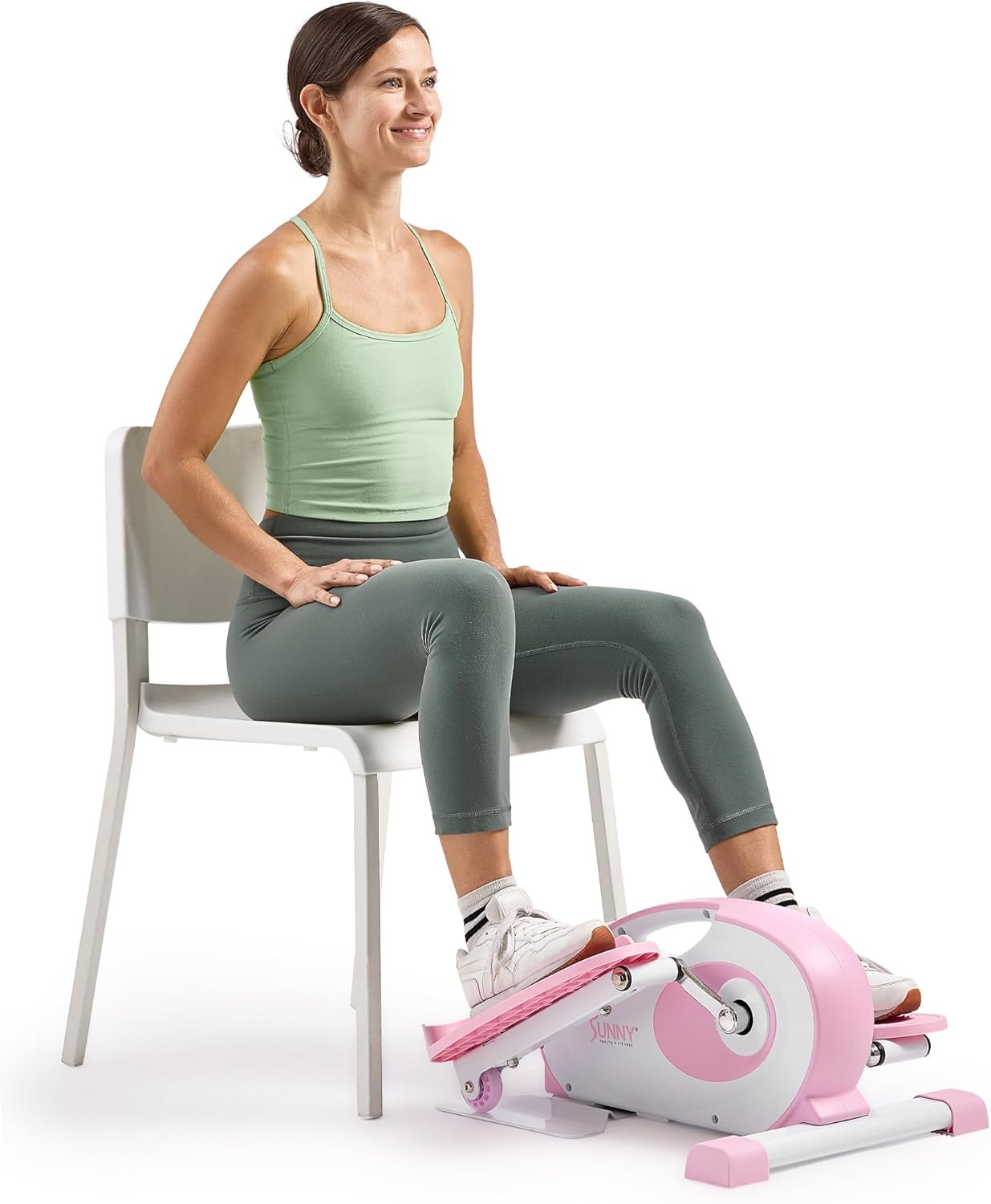Sunny Health & Fitness Smart Under Desk Elliptical Machine – Portable, Fully Assembled Magnetic Pedal Exerciser for Foot & Leg Workout While Sitting for Seniors, Ideal for Home or Office