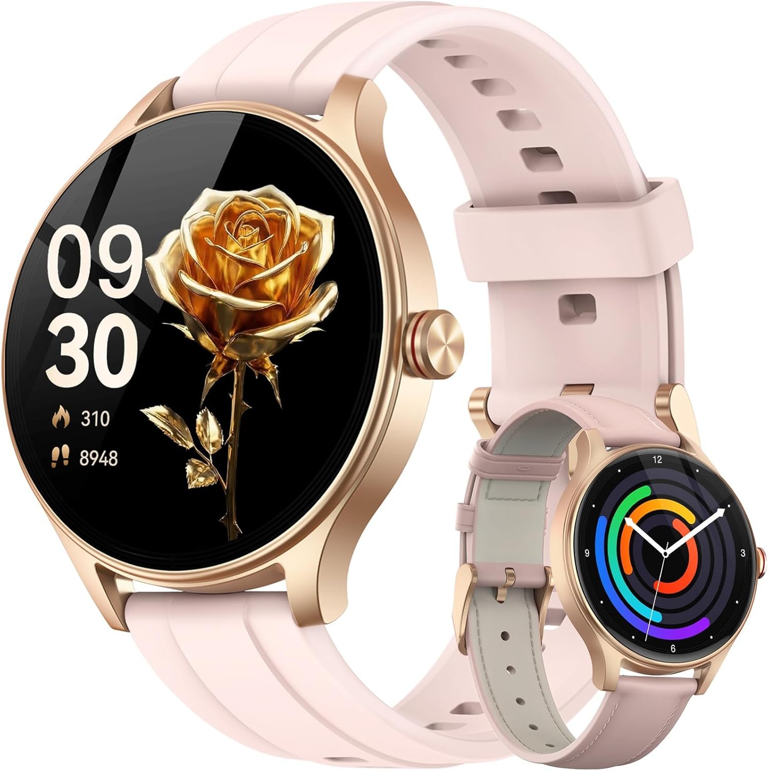 Fitpolo Smart Watch for Women Built-in AI Voice, Bluetooth Call & Answer, IP68 Waterproof, 105+ Sports Modes, 1.27” Fitness Tracker with Heart Rate/SpO2/Sleep Monitor, Womens Watch Gift for Wife