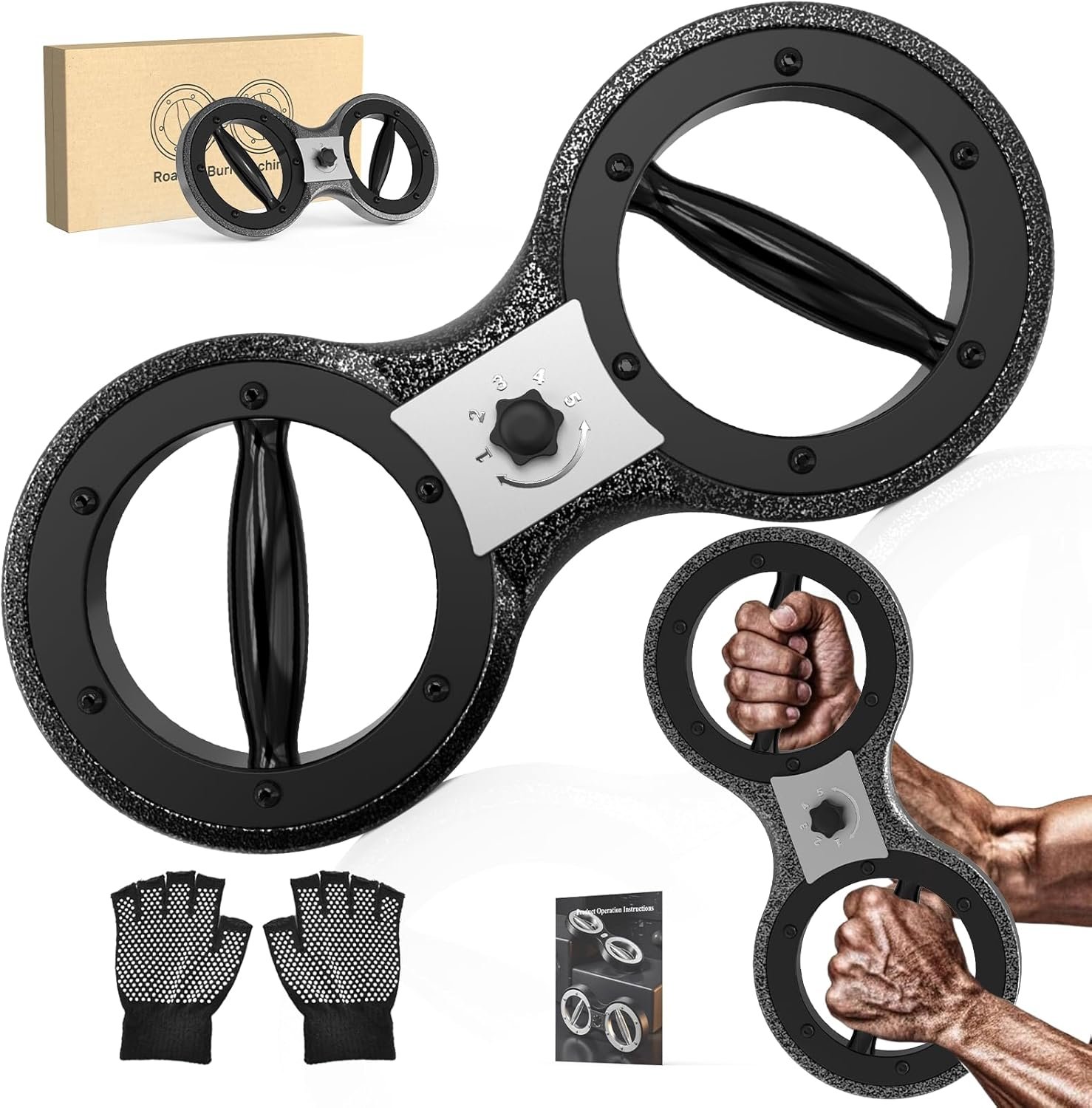 HOTWAVE Burn Machine Plus – Upgraded 360° Rotating Shoulder Machine, Arm Trainer with Enlarged Inner Ring, Heavy-Duty Steel Build, Portable Home Gym Equipment for Full Body Workout & Boxing Training