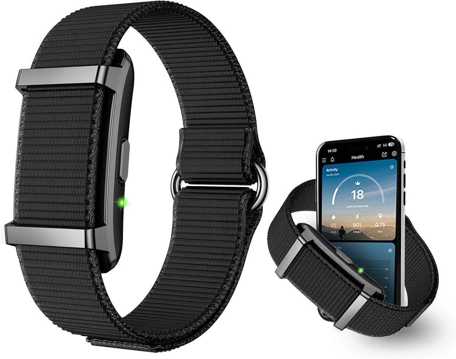 Smart Bracelet,Activity Trackers for Man&Women,Fitness Tracker Band, 24H Sleep Tracker,All-Day Continuous Heart Rate Blood Pressure Stress HRV Monitor,170+ Sport Mode with Free APP (Black)