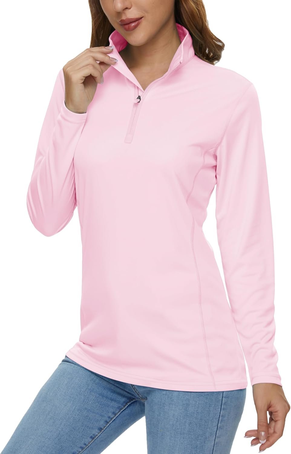 MAGCOMSEN Women’s Shirts Long Sleeve 1/4 Zip UPF50+ UV Sun Protection Quick Dry Workout Hiking Athletic Shirts Rash Guard