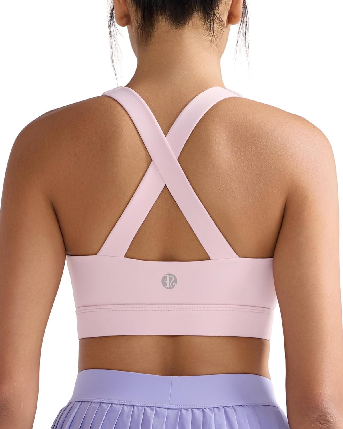 RUNNING GIRL Sports Bra for Women,Molded Cup Strappy Running High Impact Sports Bra with Sewn in Pads