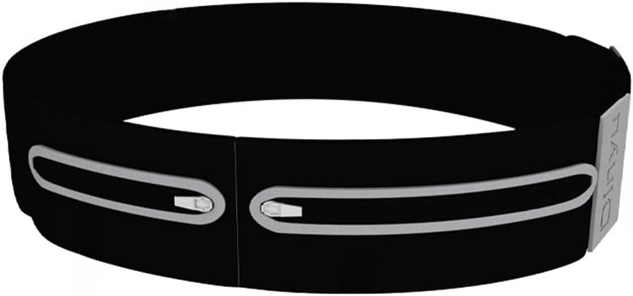 Running Belt with Water Bottle Holder – Reflective Slim Workout Fanny Pack Waist Bag for Running & Jogging, 3 Pockets Hydration Belt for Men Women Black S
