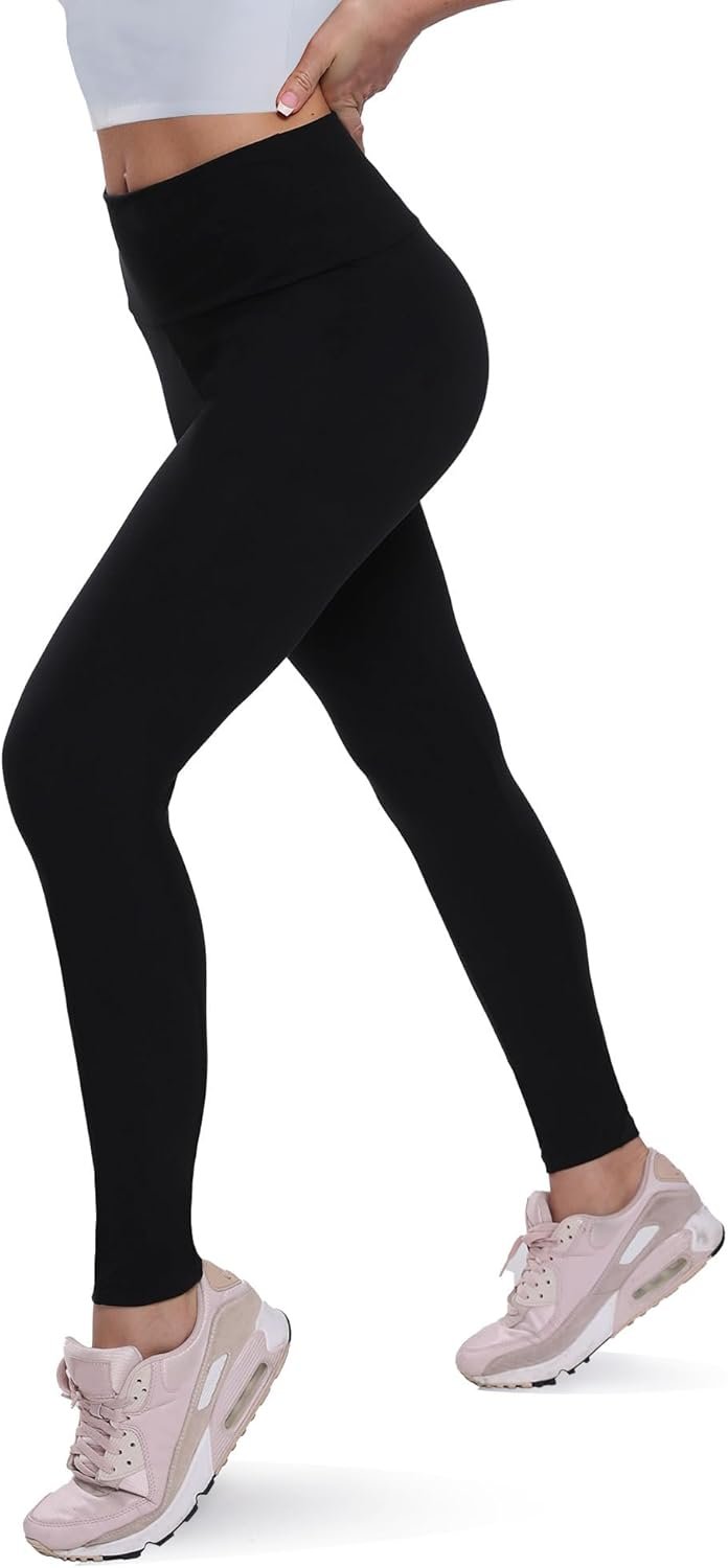 QGGQDD Fleece Lined Leggings Women – Soft Tummy Control High Waisted Winter Thermal Warm Yoga Pants for Workout Hiking