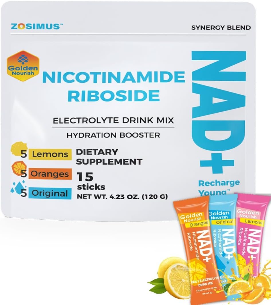 Electrolytes Powder Packets with NAD+ Supplement (Sugar Free) (Energy & Healthy Aging) Daily Hydration Drink Mix for Men & Women (Pack of 15, Variety Classic)