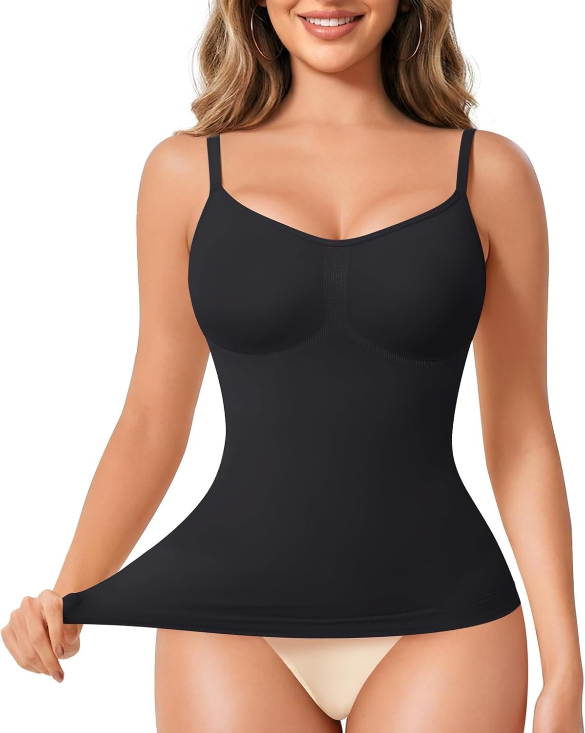 Nebility Compression Tanks for Women Shapewear Tank Top Tummy Control Body Shaper V Neck Camisole