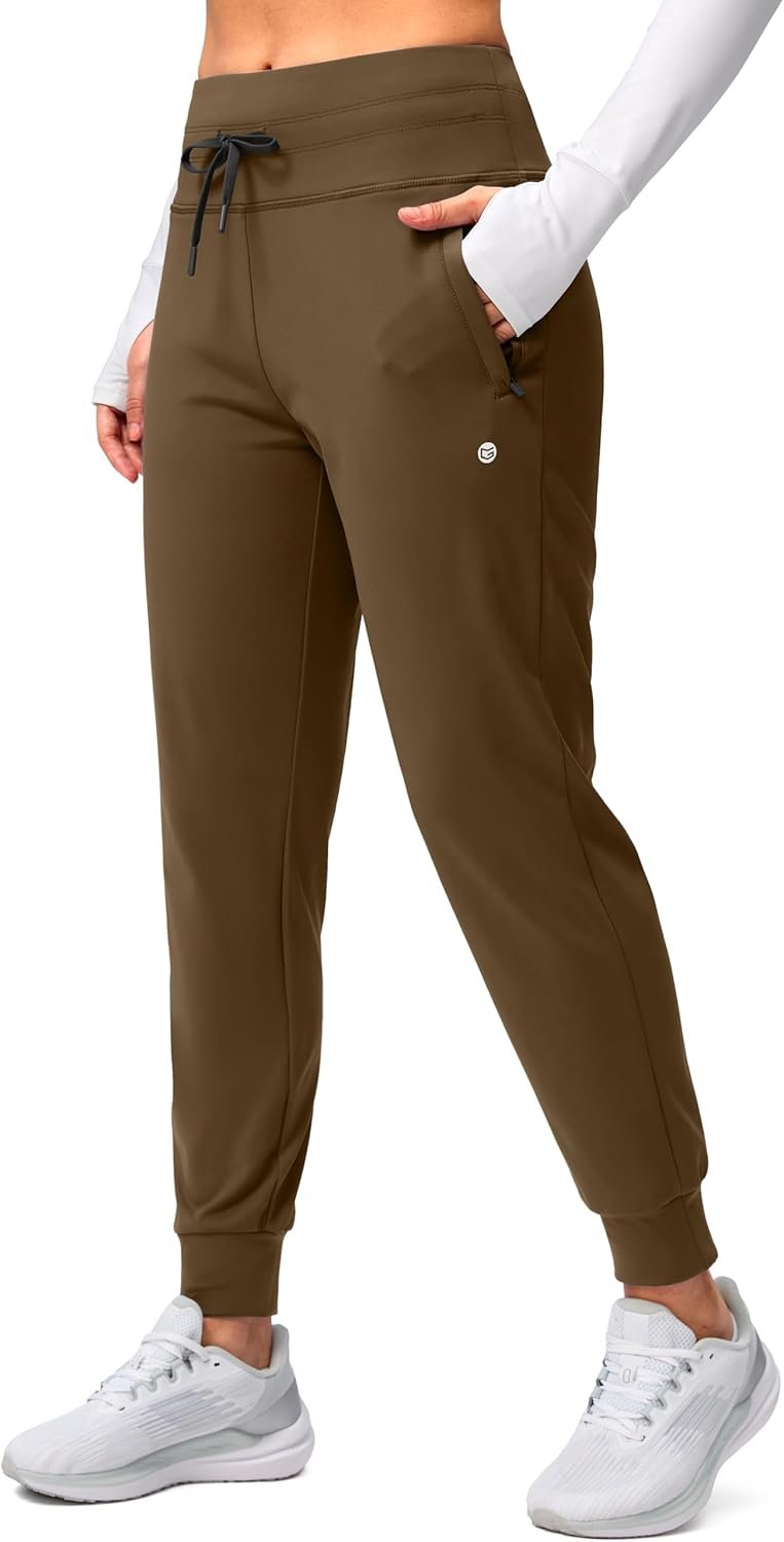 G Gradual Women’s Fleece Lined Joggers High Waisted Water Resistant Thermal Winter Sweatpants Running Hiking Pockets