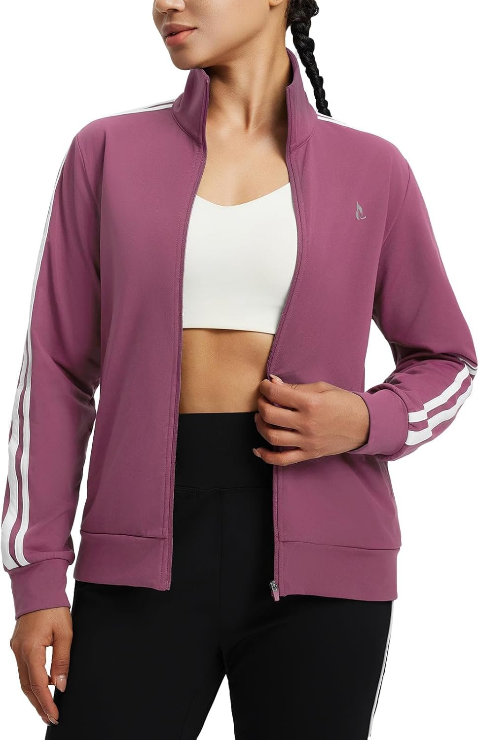 baleaf Women’s Fleece Running Jackets Full Zip Warm Sweatshirts Jackets Winter Cold Weather Workout Athletic Sports Leisure