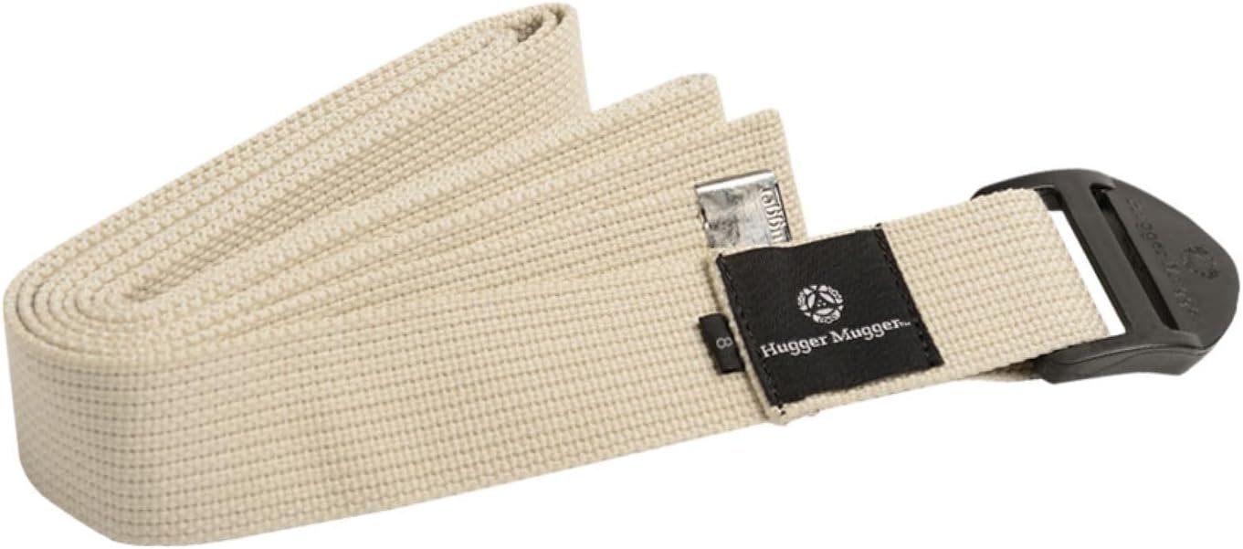 Hugger Mugger Cinch Cotton Yoga Strap – Super Strong Cotton, Quiet Cinch-Style Buckle, Long Length Great for Taller People