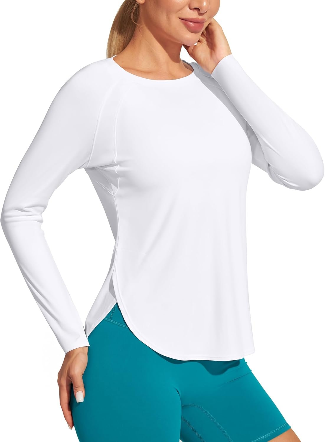 Heathyoga Long Sleeve Workout Tops for Women Sun Shirt UPF 50+ SPF UV Protection Hiking Swim Shirts for Woman Rash Guard
