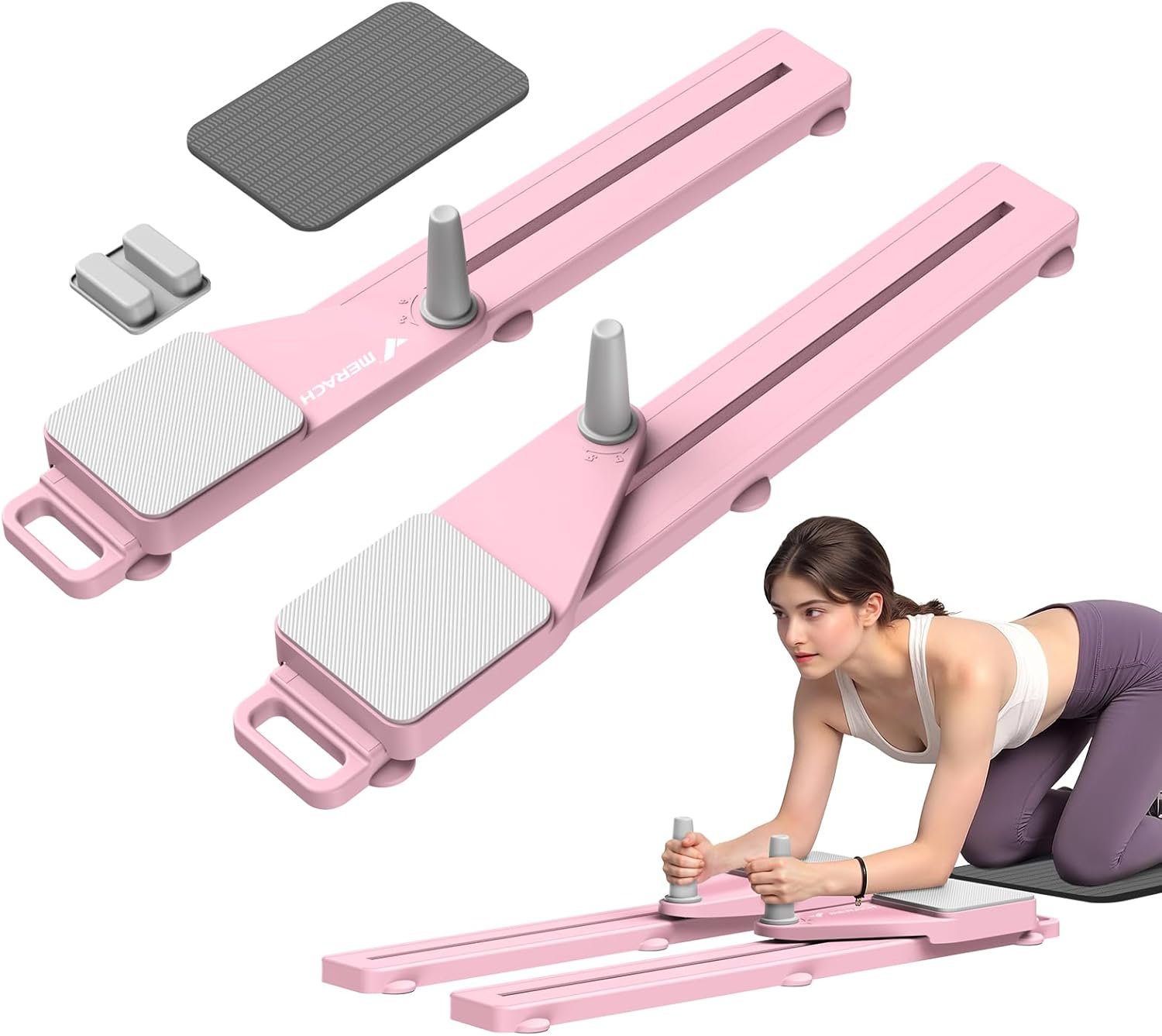 MERACH Pilates Board, Multifunctional Abdominal Plate, Detachable Ab Trainer Machine with Anti-Slip and Quiet Design, Portable Pilates Reformer for Core Workouts, Home Gym Equipment for Women
