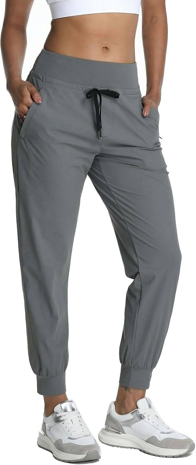 MERIDIANA Womens Hiking Pants with Zipper Pocket Breathable Quick-Dry Stretchy Nylon Outdoor Jogger Ladies Petite Scrub Pants