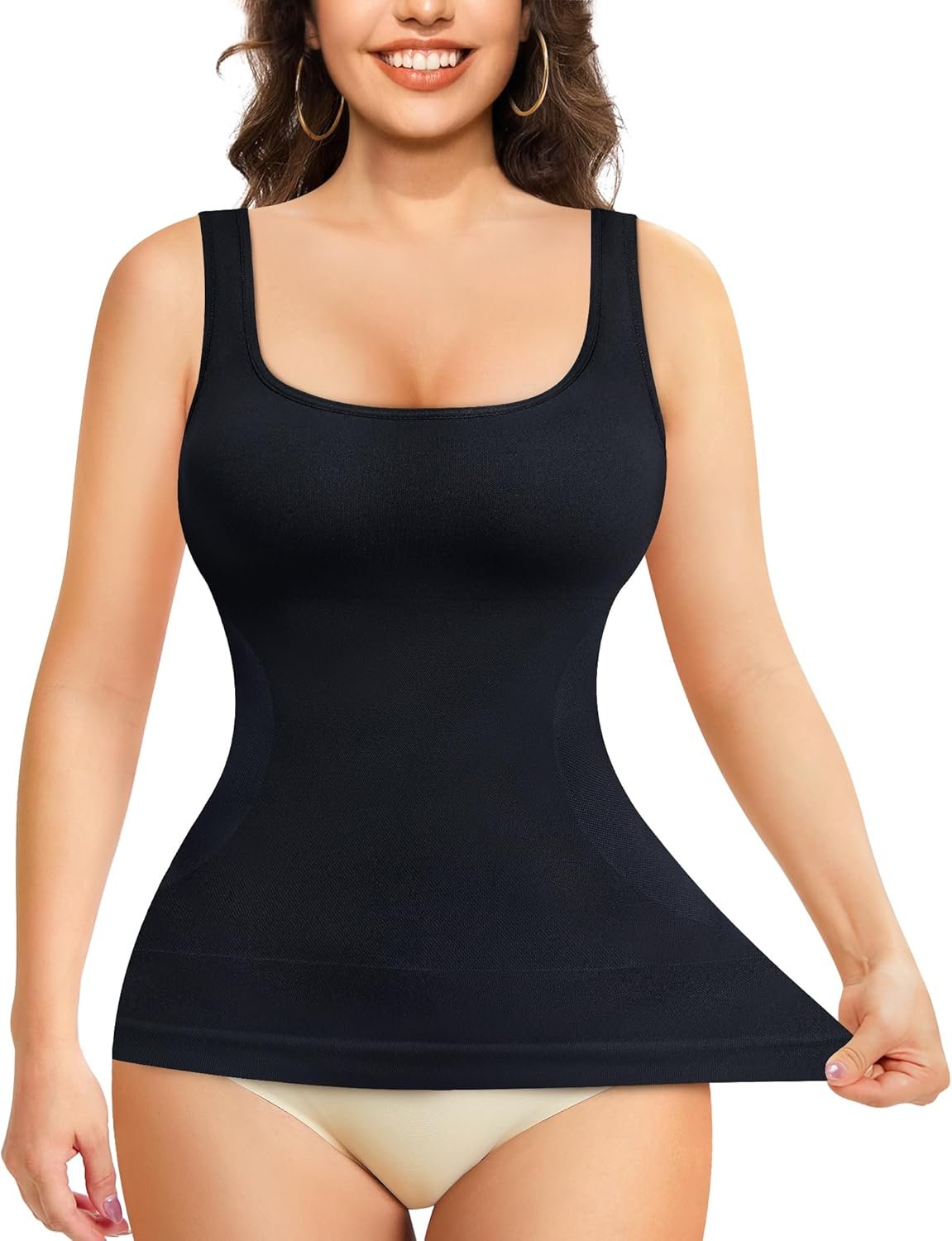 Nebility Shapewear Tank Tops for Women Compression Tank Top Body Shaper Tummy Control Square Neck Camisole Tops