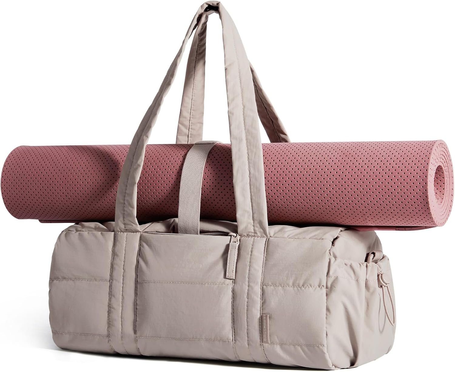 BAGSMART Reiki Gym Bag for Women, Mini/Medium Crossbody Bags for Women, 5L Dance Bag with Detachable Strap, 15L Yoga Mate Bag with Wet & Dry Pocket, Medium/Sand Brown