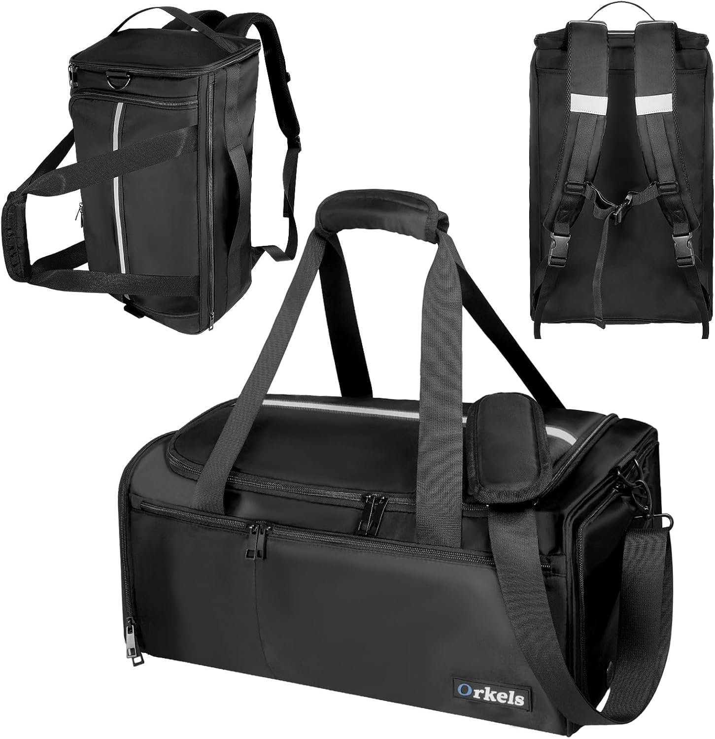 ORKELS Gym Bag with Shoe Compartment, 29L Sports Duffle Bag for Men and Women, Travel Backpack with Wet Pocket, Tear-Resistant Overnight Bag for Fitness, Workout, and Travel