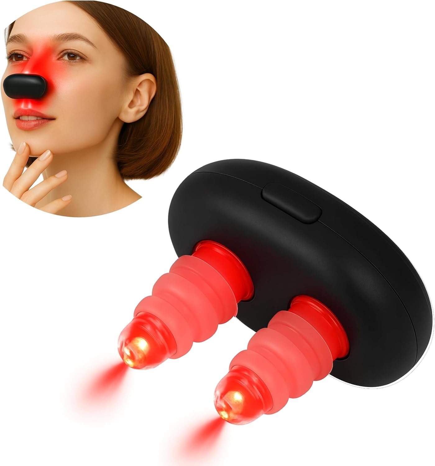 Red Light Nasal Therapy Device, Red Light Therapy for Nose, No More Colds Soothing Relief, Comfort & Easy Use Portable Nose Therapy, Easy Daily Use for Home & Travel