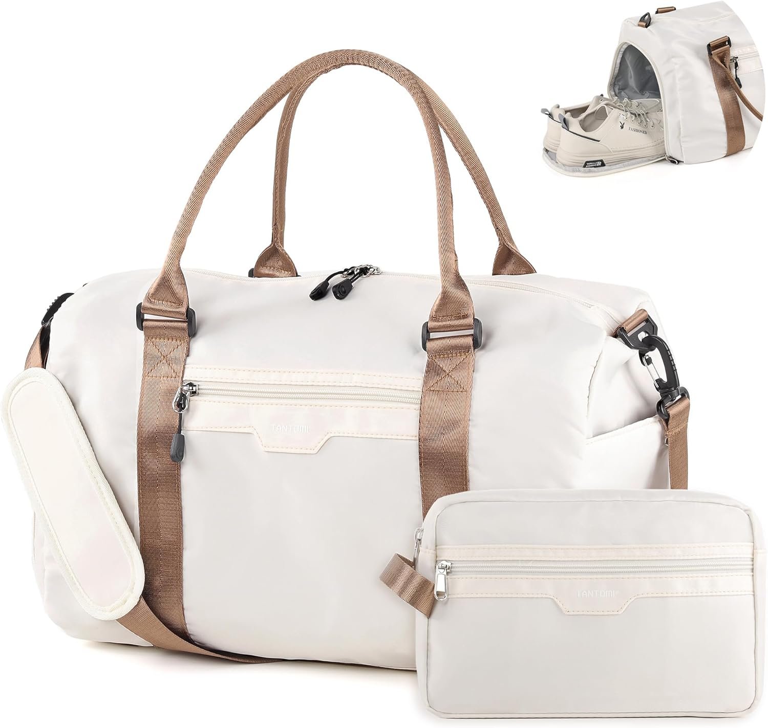 TANTOMI Travel Duffel Bag, Weekender Bags for Women with Shoe Compartment, Carry on Overnight Bag with Toiletry Bag, Gym Duffel Bag with Wet Pocket, Hospital Bags for Labor and Delivery