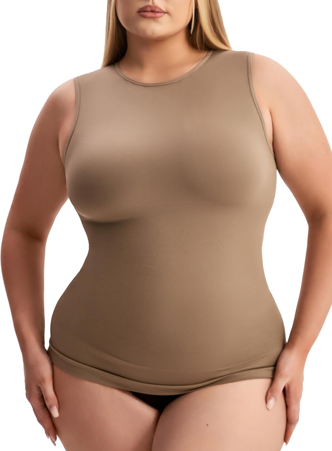 WAISTLINE Women’s Compression Tank Top with Adjustable high Neck – Shapewear Cami for Tummy Control – Body Shaper Camisole