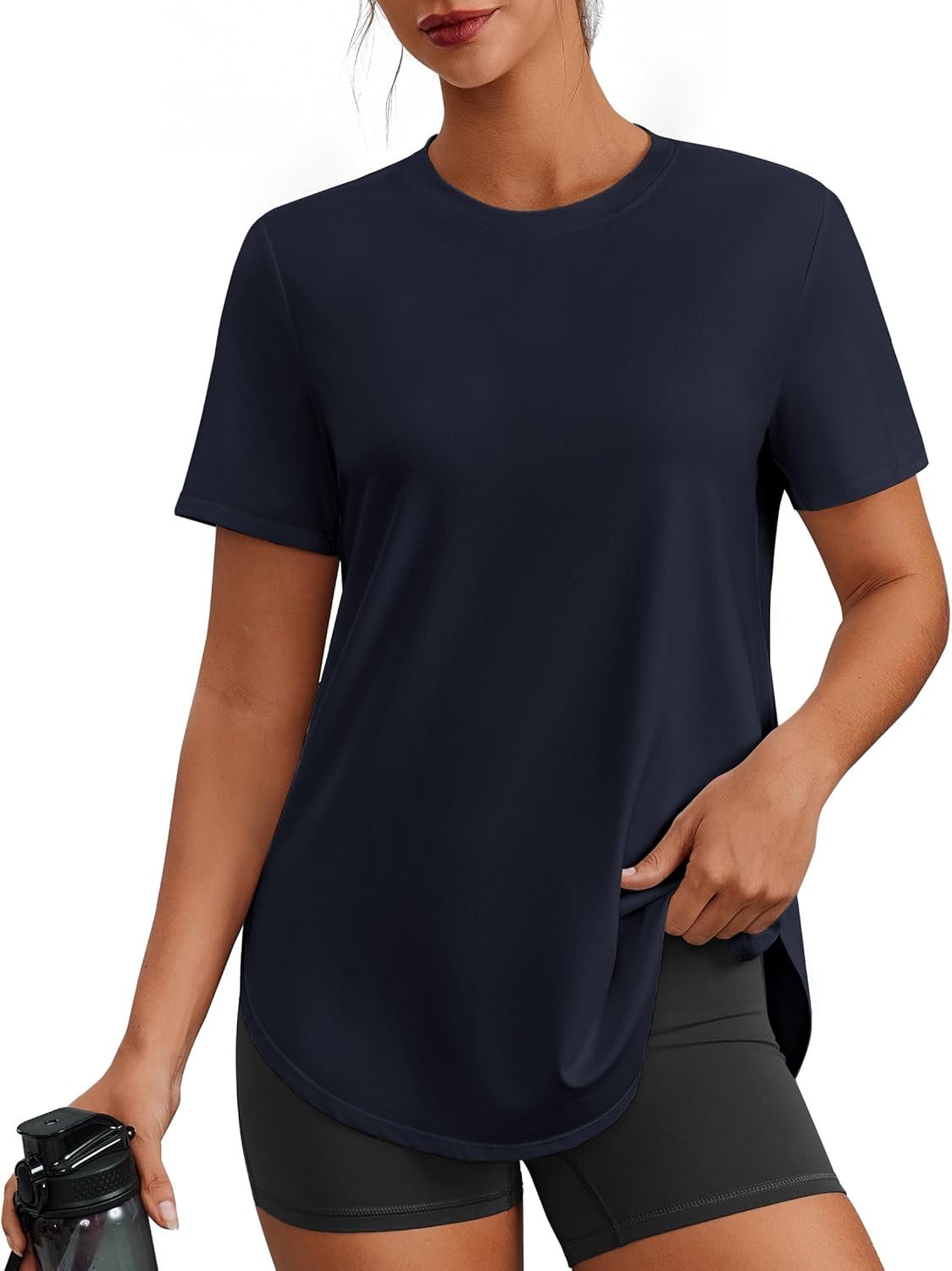 PINSPARK Workout Tops for Women Short Sleeve Athletic Shirts UPF 50+ Quick Dry Running Outfits for Exercise Gym Hiking S-3XL