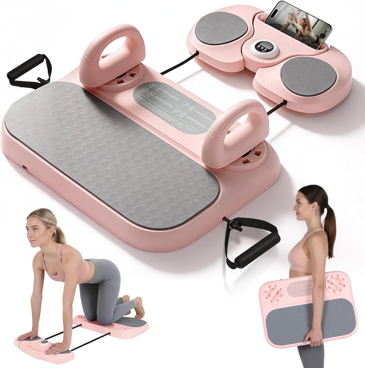 Pilates Board, 6-in-1 Pilates Reformer for Core & Full Body Workout, Portable Home Gym Equipment with Smart LED Digital Display, Pilates Trainer for Women, Beginners