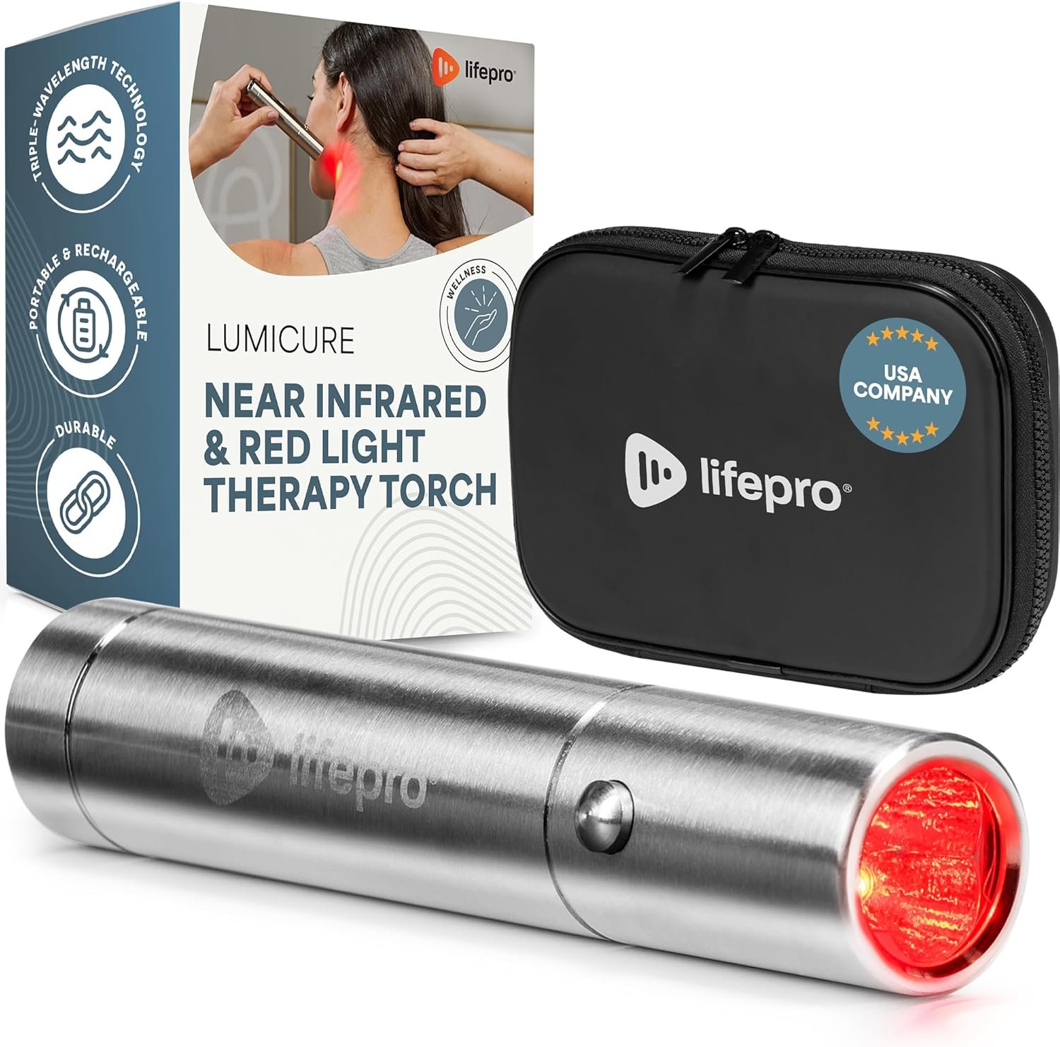 LifePro Infrared & Red Light Therapy for Body Joints & Muscles Wellness Support, Portable Red Light Therapy Device, Near Infrared Light Therapy for Body & Face – Use 3 wavelengths
