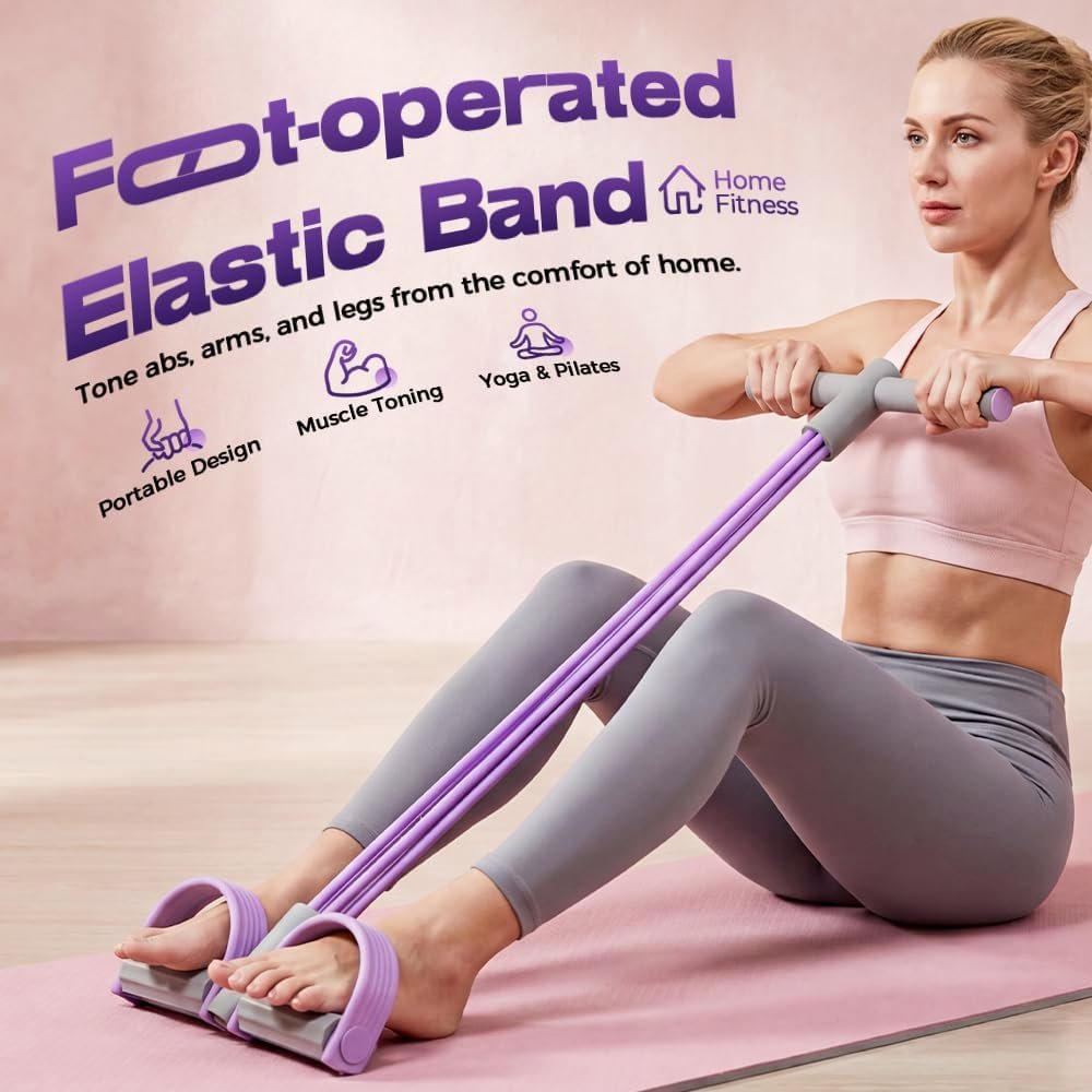 Multifunction Pedal Resistance Band, Pedal Resistance Bands with Handles – 2026 New Elastic Rubber Exercise Band for Full Body Workout, Arm, Leg